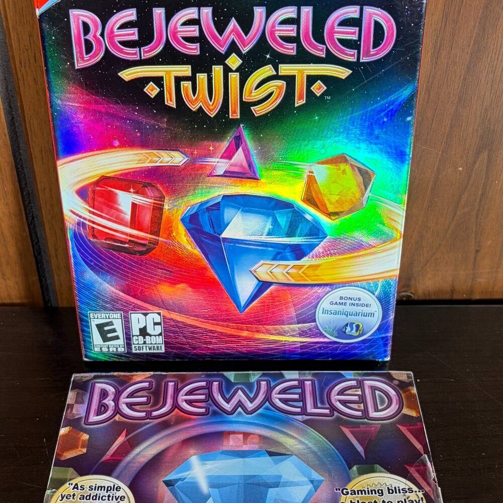 Bejeweled Twist PopCap Puzzle Game (2008 PC CD-ROM Windows) & Bejeweled 2 Games